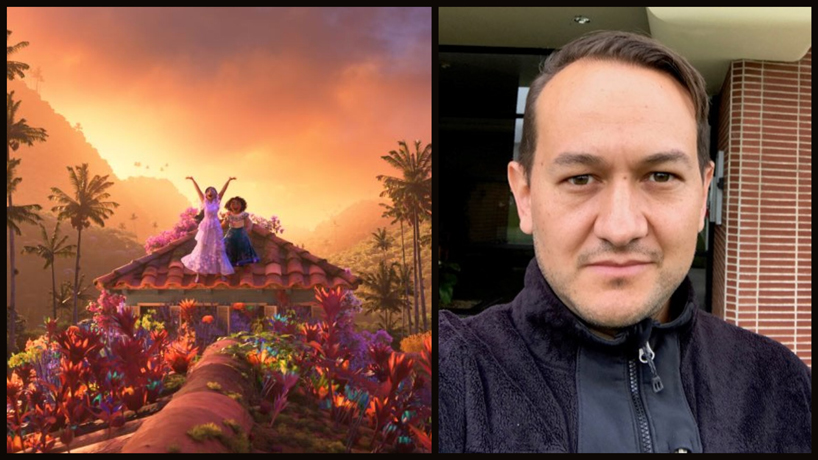 A scene from the Disney movie "Encanto" showing the colorful plants of Colombia, UMSL biology alumnus Felipe Zapata