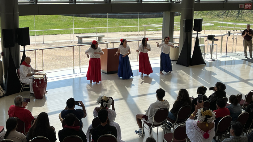 Members of Grupo Atlantico perform a folk dance at the Touhill Performing Arts Center