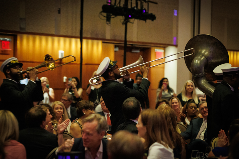 Red & Black Brass Band marches through audience at St. Louis Public Radio Gala