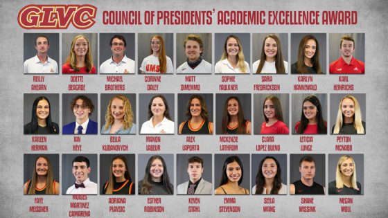 UMSL recipients of the GLVC Council of Presidents' Academic Excellence Award