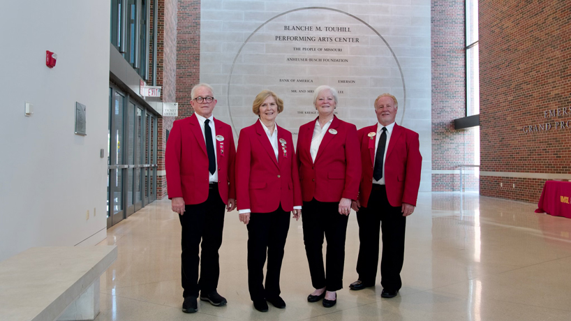 Touhill ushers Alan Ruby, Mary Fulmer, Pat Greer and Don Greer