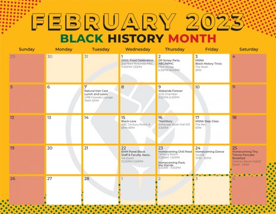 2023 Black History Month calendar
