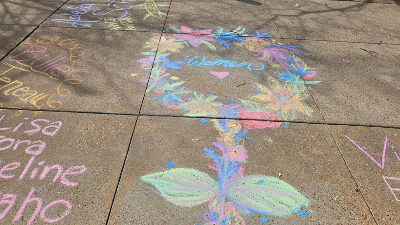 Chalking event celebrates Women’s History Month by recognizing local leaders