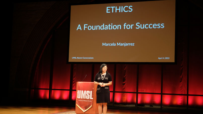 Marcela Manjarrez shares lessons about ethics during Alumni Conversations speaker series