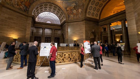 UMSL students give poster presentations at the Missouri State Capitol