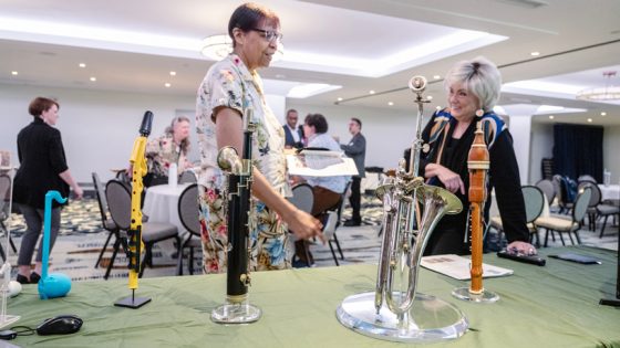 Yeatman Middle School vocal music teacher Cornelia Tolbert speaks with Aurelia Hartenberger about the Hartenberger World Music Collection of Historical Instruments