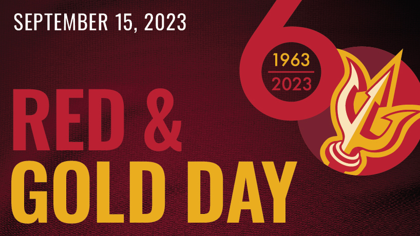 Red and Gold Day graphic highlighting the date, September 15, 2023, and the 60th anniversary logo