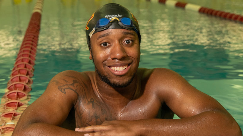 Five questions with Lawrence Sapp, Succeed student and men’s swimmer at UMSL