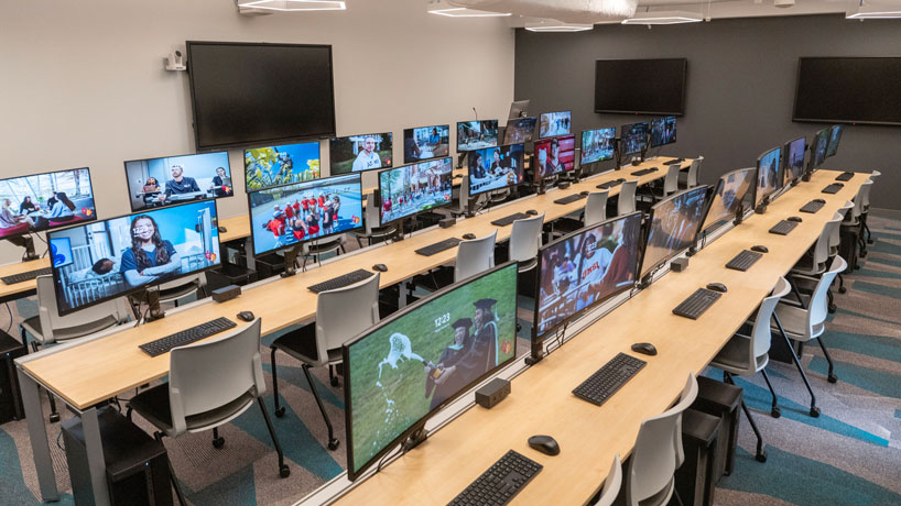 UMSL's new GIS lab with 25 workstations