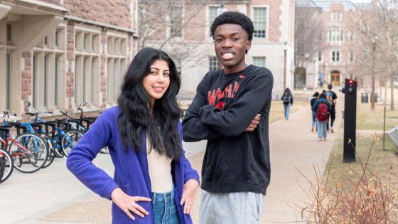 Engineering students Bushra Zaidi and Lorne St. Christopher II