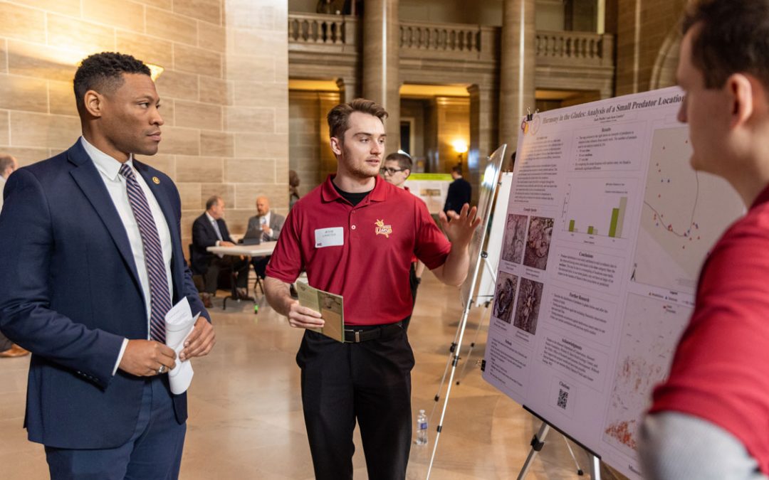 Students showcase their research during Undergraduate Research Day at the Missouri Capitol