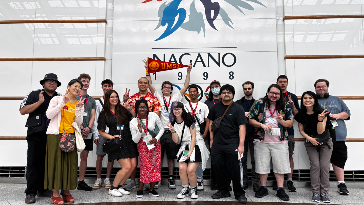 UMSL students and faculty members at Nagano Station