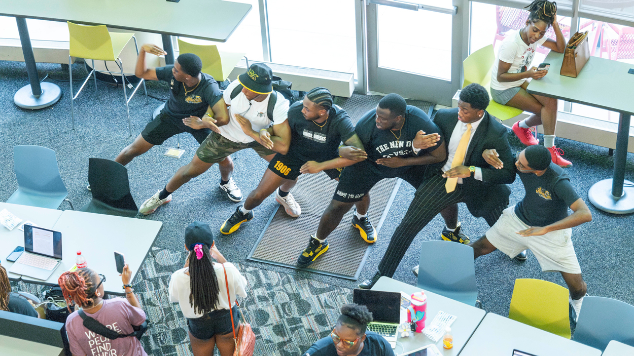 Students participate in the annual Stomp the Yard celebration