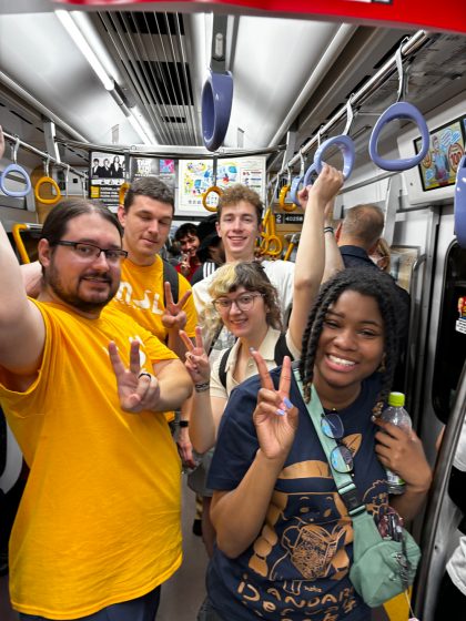 UMSL students ride the Tokyo Metro.