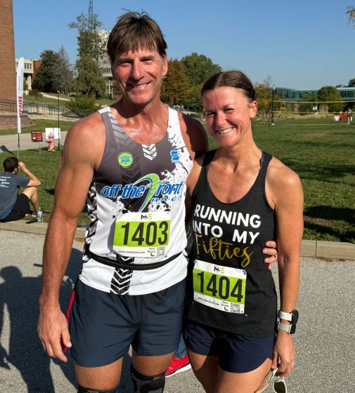 Bill and Marcy Morris after completing the UMSL Alumni 5K