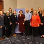 Members of the Coalition of Urban and Metropolitan Universities Board of Directors, including UMSL Chancellor Kristin Sobolik, and CUMU CEO Valerie Holton at the annual conference in Minneapolis