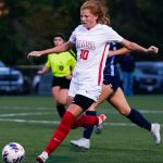 Soccer player Kayley Judy prepares to shoot