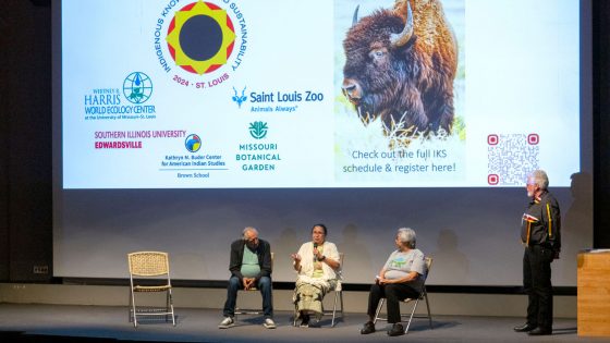 Roxann Smith speaks during a Q&A with the audience during the Whitney and Anna Harris Conservation Forum