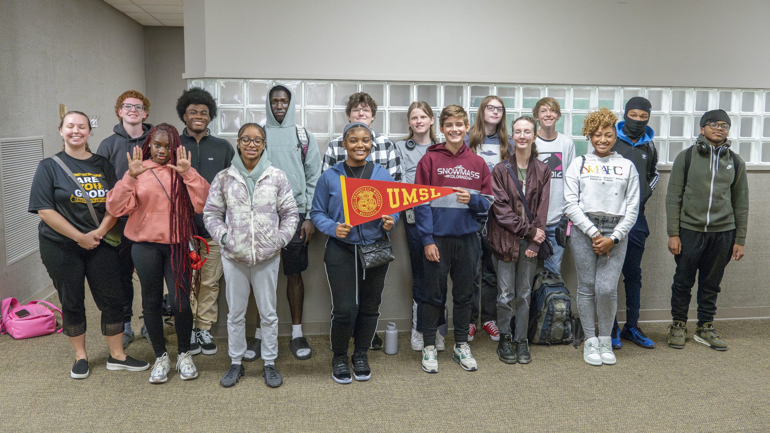 Olivia Steely and journalism students from University City High School