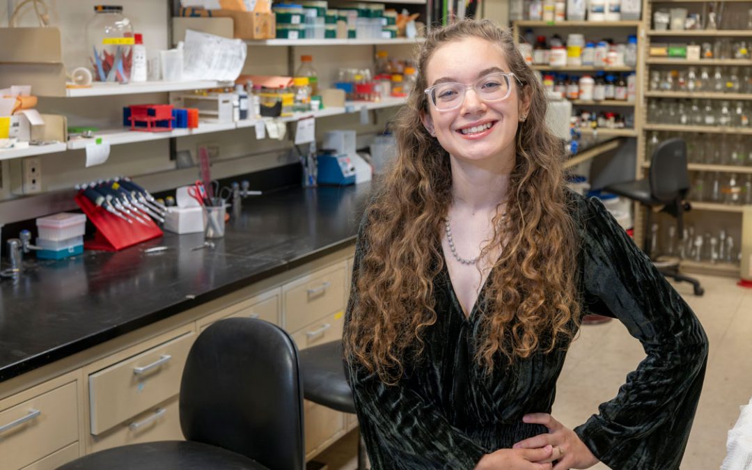 Biology graduate Julia Talbert working as research assistant at the Danforth Plant Science Center