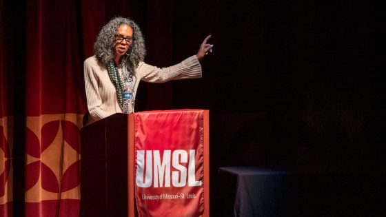 Fredrika Newton delivering the keynote address during the Martin Luther King Jr. Holiday Observance