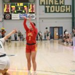 Freshman guard Katie Hamill releases a shot against Missouri S&T in Rolla