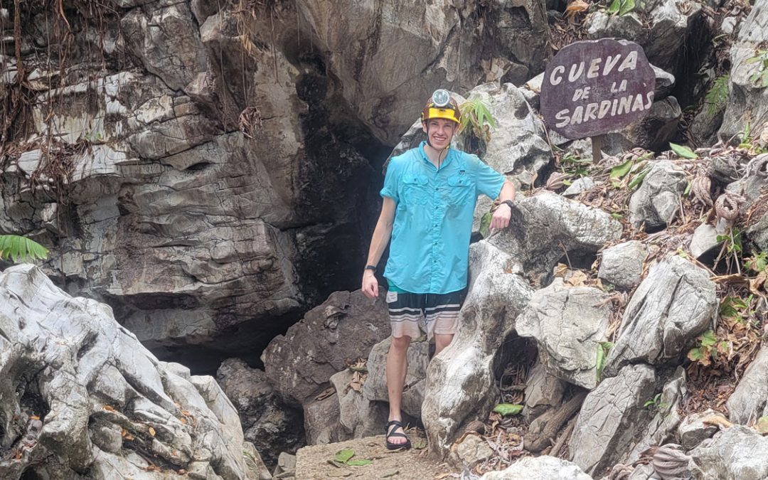 Biology doctoral student Soren Johnson studying how cave fish evolve in response to their unique environment