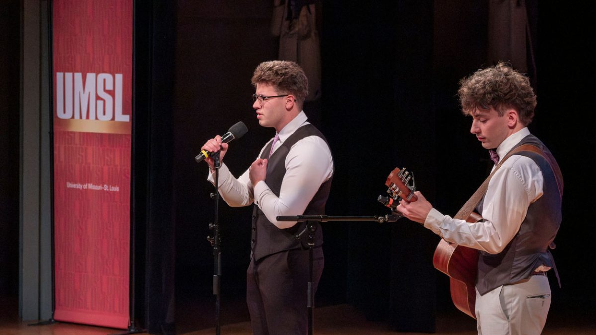 Dominic Citrowske and Michael Daub perform at Tritons Got Talent 2025
