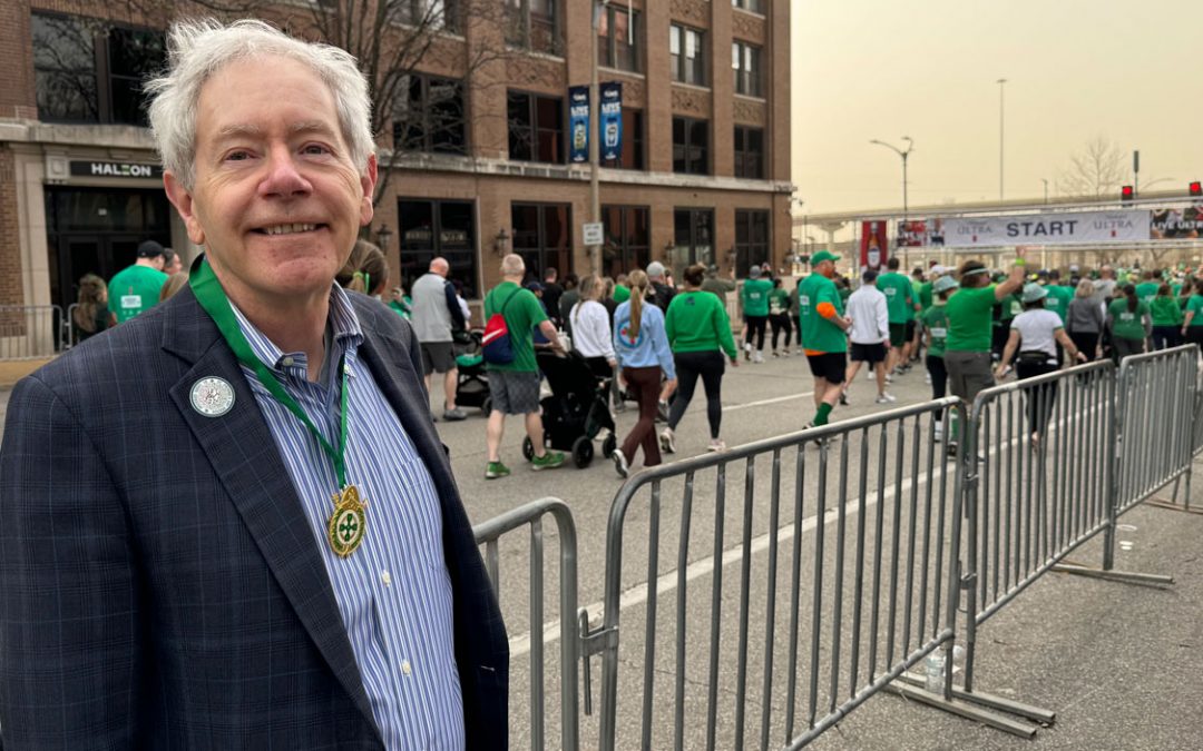 UMSL Professor Eamonn Wall serves as honorary marshal for St. Patrick’s Day Parade