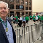 Eamonn Wall standing near the start of the St. Patrick's Day race in downtown St. Louis