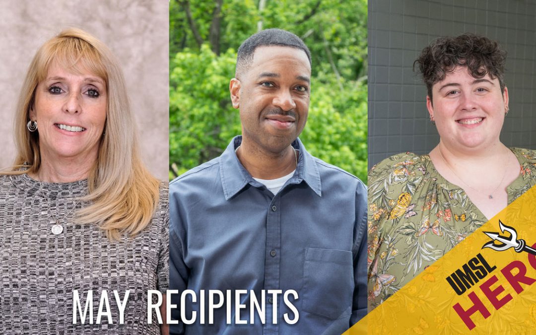 Michele Davis, Cornell Lewis and Emily Eden receive UMSL Hero Awards