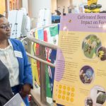 Taylor Boaz discusses her research on caffeinated bees at the Undergraduate Research Symposium