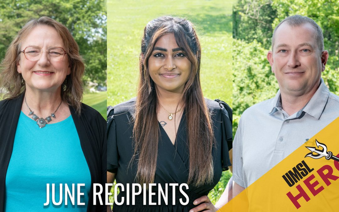 Johnna Murray, Rachel Thompson and Shawn Murphy receive UMSL Hero Awards