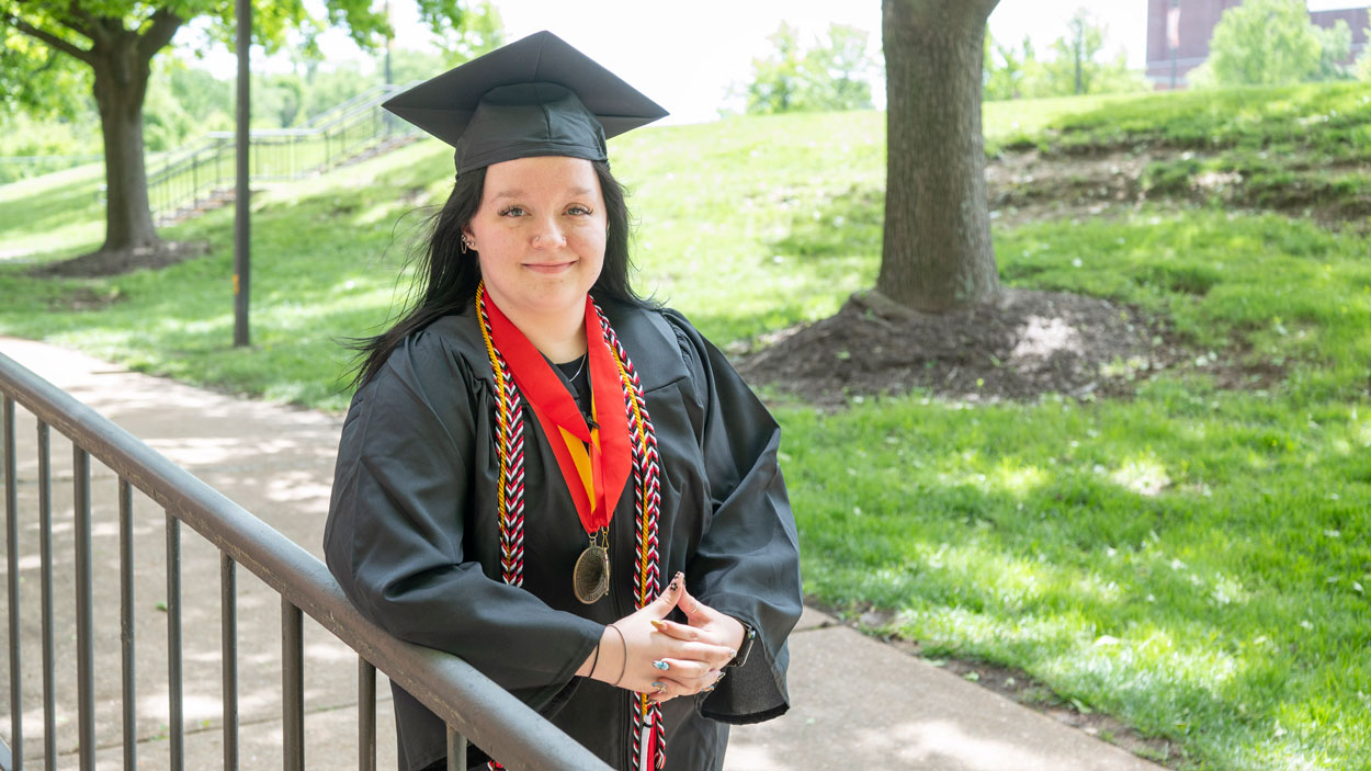 Ally Davis dressed in her cap and gown