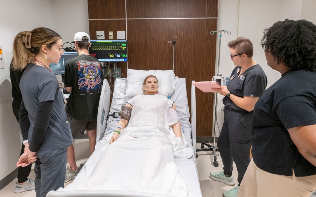 Nursing, Optometry students team up for mock hypertension exams in Nursing Simulation Lab
