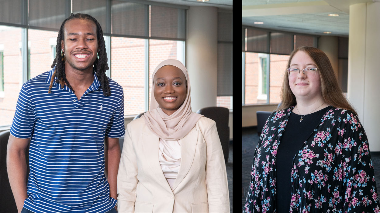 PCAOB scholarship winners Donnie Henderson, Taofeeqat Shittu and Autumn Starnes