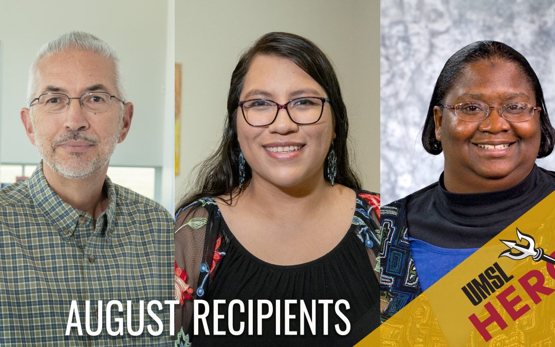 Michael Howe, Natalia Mata and Emily Byrne receive UMSL Hero Awards