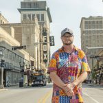 Mark Loehrer standing in Grand Boulevard with The Fabulous Fox Theatre behind him