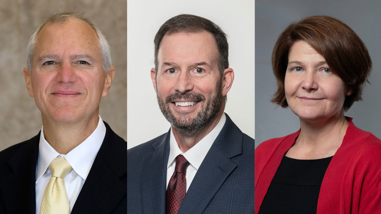 New Curators' Distinguished Professors Stephen Moehrle, Michael Nichols, Lee Slocum