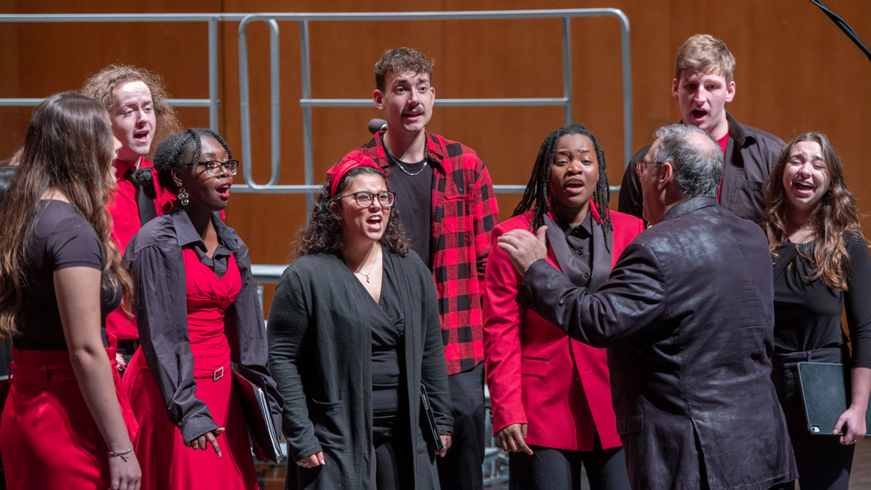 Members of Vocal Point perform during Acappellooza 2025 