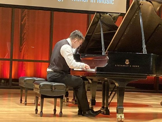 Eric Zhang performs in a recital in the E. Desmond and Mary Ann Lee Theater