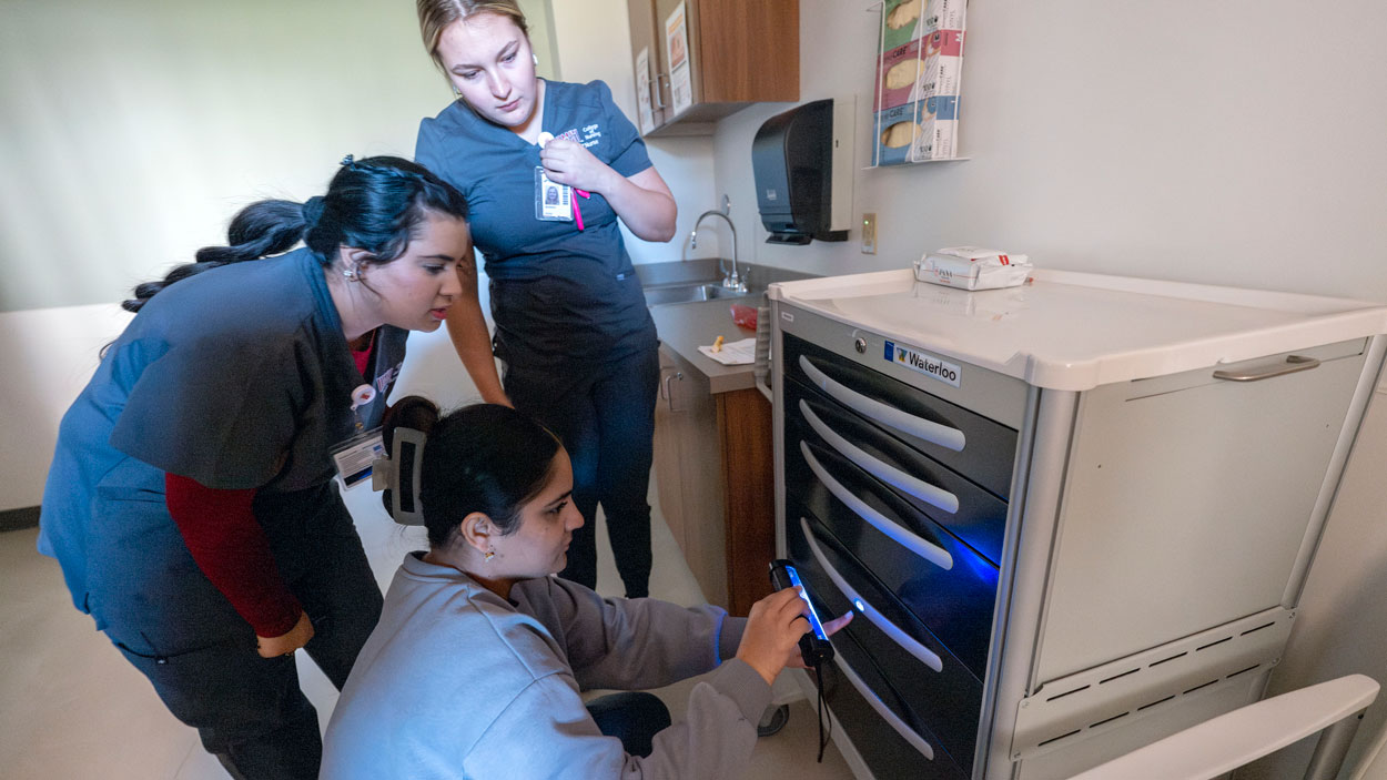 Students participate in escape room challenge in Nursing Simulation Center