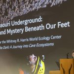 Vona Kuczynska presents during the Whitney and Anna Harris Conservation Forum "Ecology in the Dark: A Journey into Cave Ecosystems"