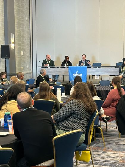 Justin L. Roberts leads a Huddle at the 2025 CUMU Annual Conference