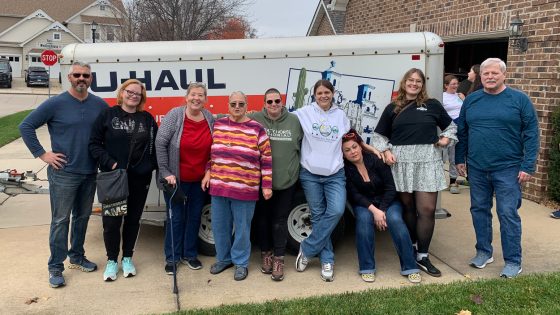 Volunteers with donor