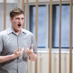 Vocal studies student Connor Mullenschlader performs during an end-of-the-semester recital in the Arianna String Quartet Recital Hall