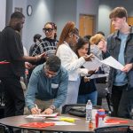 Students play a game during Global Triton Welcome on Jan. 12