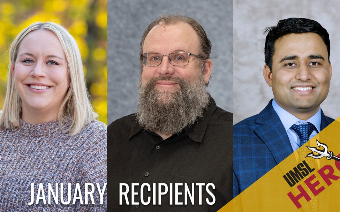 Lauren Pflug, Matthew Henry and Vivek Singh receive UMSL Hero Awards
