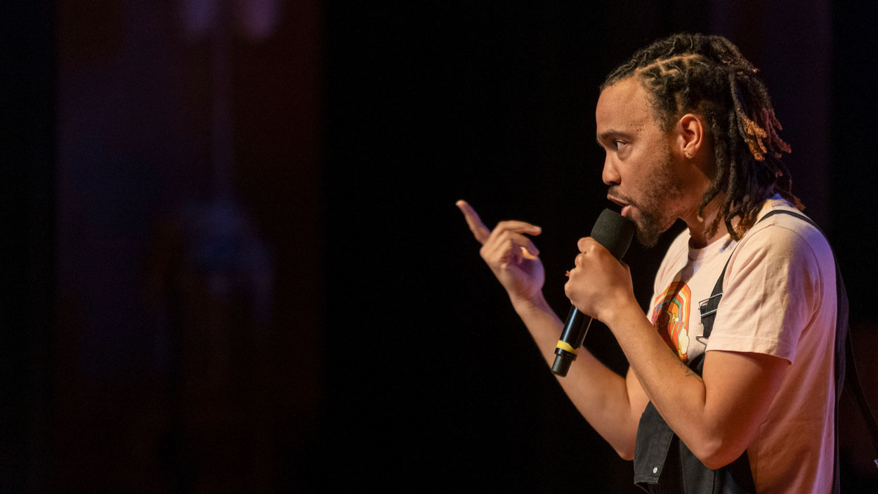 Cairo Croon performs during Tritons Got Talent 