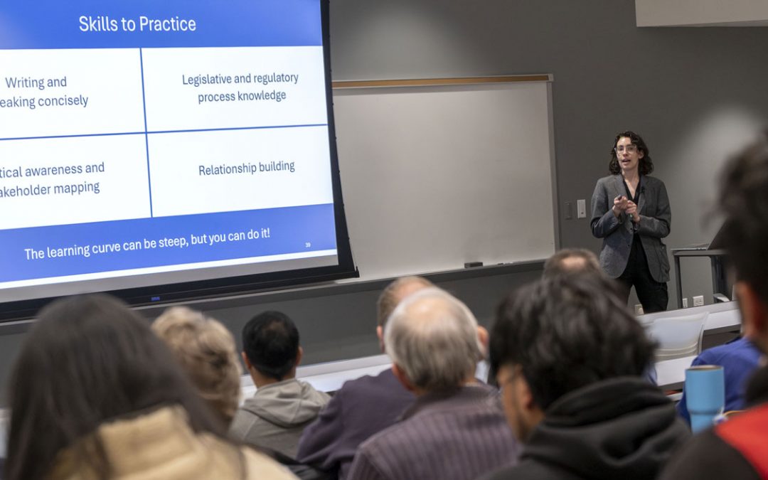 Chemist Max O’Connor opens PhD students to their potential to influence policy in David L. Garin Science Policy Lecture